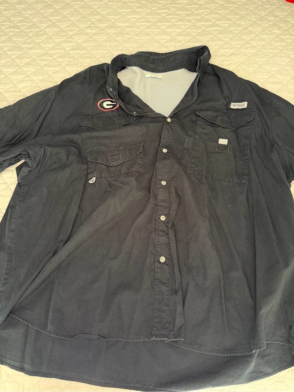 Columbia Black Men’s Short-Sleeve Georgia Button-Up Shirt